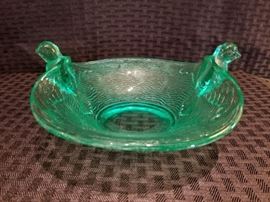 Vintage Depression Glass Candy Dish