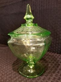 Doric Depression Glass Candy Dish