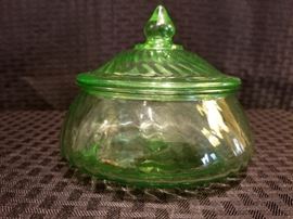 Swirl Depression Glass Candy Dish