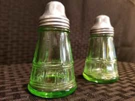 Doric Depression Glass Salt and Pepper