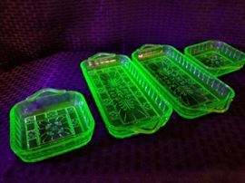 Doric Depression Glass Relish Dish