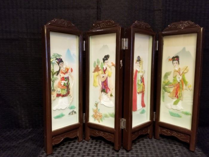 Vintage Chinese Table Screen Shadowbox
