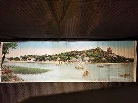 Vintage Unframed Chinese Silk Embroidery Wall Hanging - Beijing Wanshou Mountain Panorama