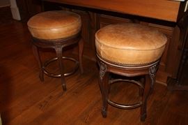 Old Hickory Tannery Leather Barstools