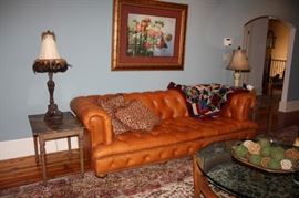 Old Hickory Tannery Tufted Leather Sofa