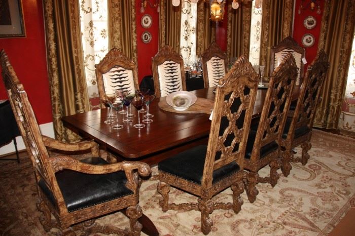 Old Hickory Tannery ~ Very unique leather dining chairs and table