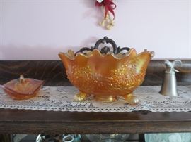 Carnival Glass bowl, "Tree of Life"