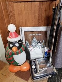 Mold blown holiday penquin