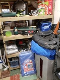 Camping items, tarps