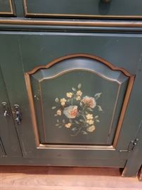 Painted decoration on hutch