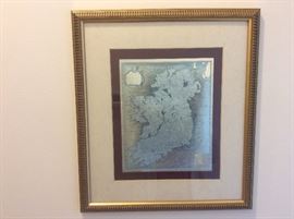 Vintage map ,framed