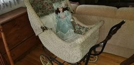 Antique Wicker Stroller