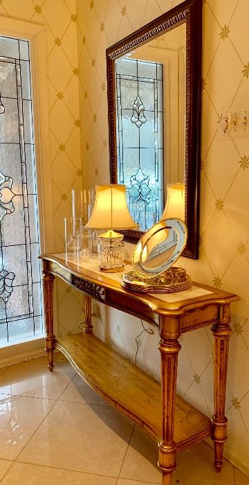 Beautiful gilt and marble console table by Craig furnishings. 