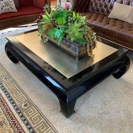 Chinoiserie Laquered Coffee table measures 43”x35.5”