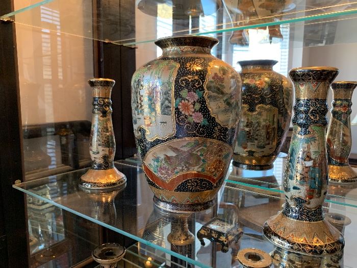 Large Collection of Asian Porcelain Ginger Jars and Vases.