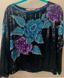 Selection of vintage long sleeve sequin tops