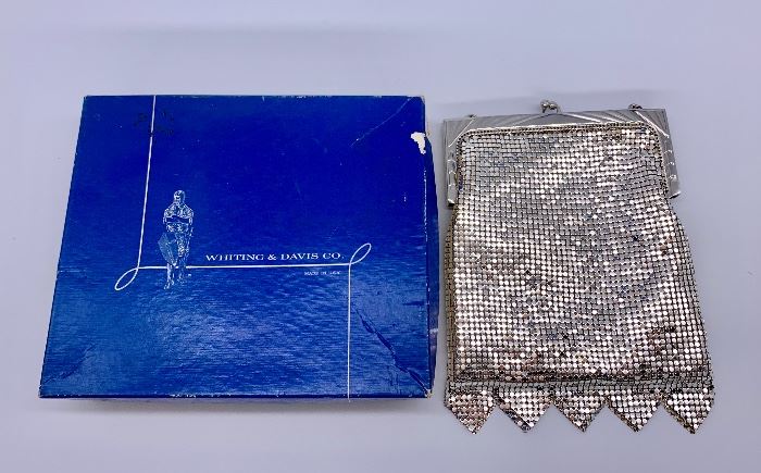 Whiting and Davis metal mesh evening bag...with box!