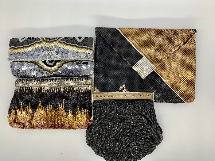 Selection of vintage and new evening bags