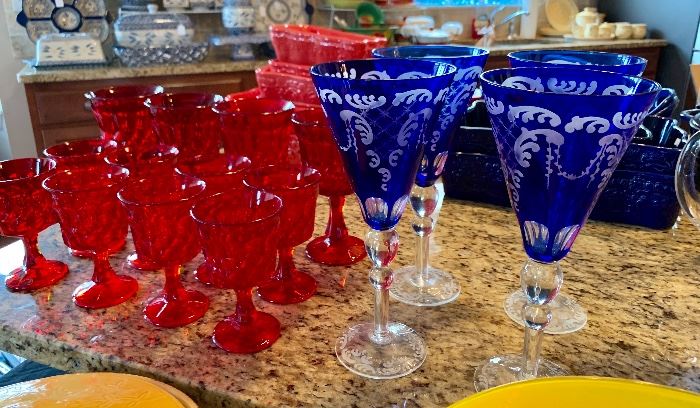 Colorful Bohemian stemware