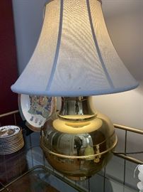 Large brass lamp