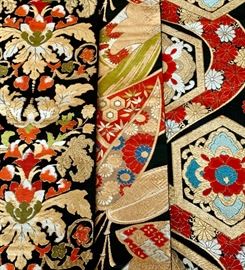 Collection of vintage Japanese Obi sashes