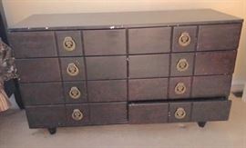 MCM 8 Drawer Dress with Brass Hardware Shaped Like Wheat