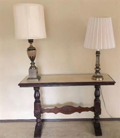 MCM Lamps and Sofa Table
