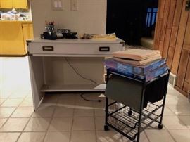 MCM White Desk and Office Supplies