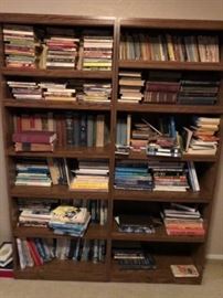 Two Bookshelves with Vintage Pulp Fiction and Others