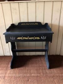 Vintage Black Wood Desk