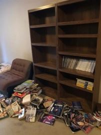 Vintage Books with a Pair of Bookshelves