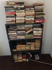 Vintage Pulp Fiction on a Short Bookshelf