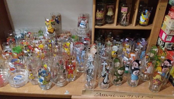 Assorted vintage 1970's Classic character Pepsi glasses and others....