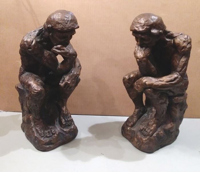 Set of 2 thinker statues