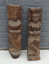 24 in wood statues