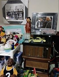 Vintage radios....Tiger stadium picture...Sparky Anderson and Jim Leyland picture.....other