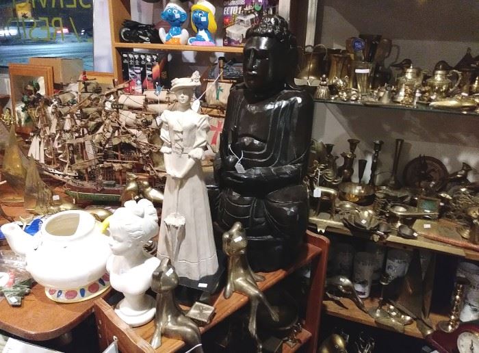 Statues and brass items