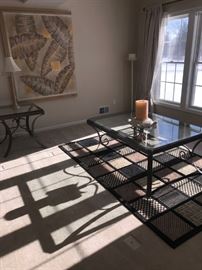 GLASS TOP COFFEE TABLE