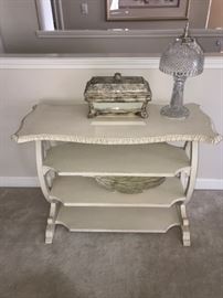 SIDE TABLE WITH SHELVES