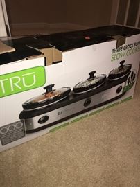 HAMILTON BEACH STAY OR GO 3 CROCK SLOW COOKER