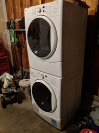 Stackable front loader washer and dryer