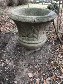 Concrete Garden Vessel or Urn (Damaged- Sold As Is)