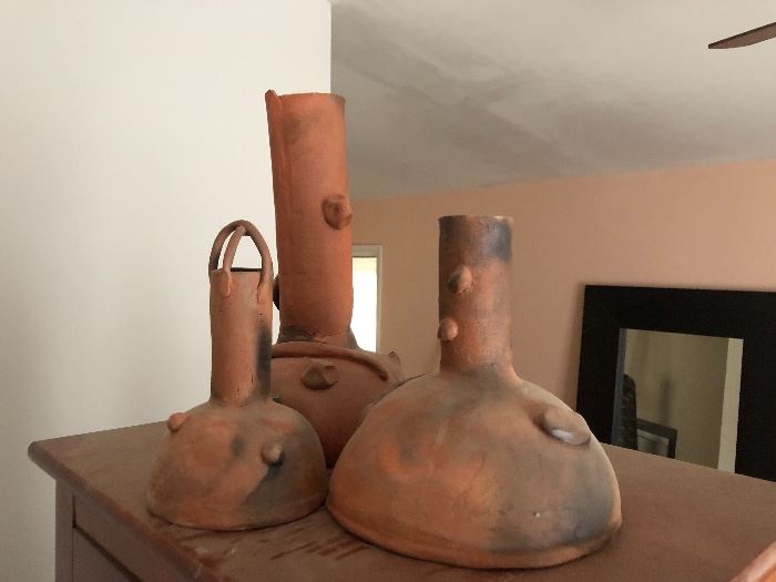Artisan Made Clay / Ceramic Artwork Vessels / Vases
