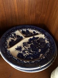 Set of Two Early Flow Blue Ironstone Plates