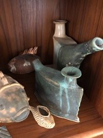 Artisan Made Ceramic Pottery Clay Assortment of Fish and Other Items