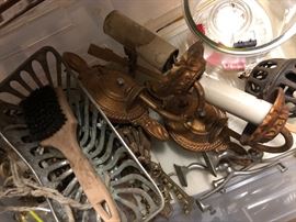 Mixed Lot of Sconces, Hooks and Other Metal Architectural Items