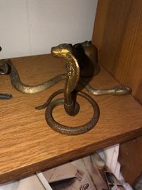 Brass Snake Art Sculpture of Cobra