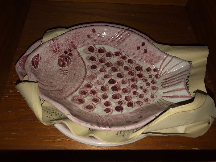 Set of two (2) Ceramic Clay Fish Dishes  That Were Made by an Artisan Potter