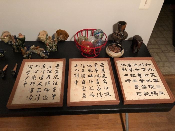 Framed Oriental / Asian Character Inscriptions