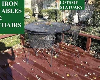 Wrought Iron Patio table with chairs (one of 3 sets) 